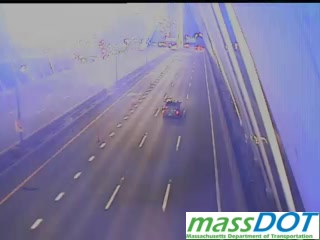 I-93 & Zakim Bridge traffic camera, view north, Boston, Massachusetts