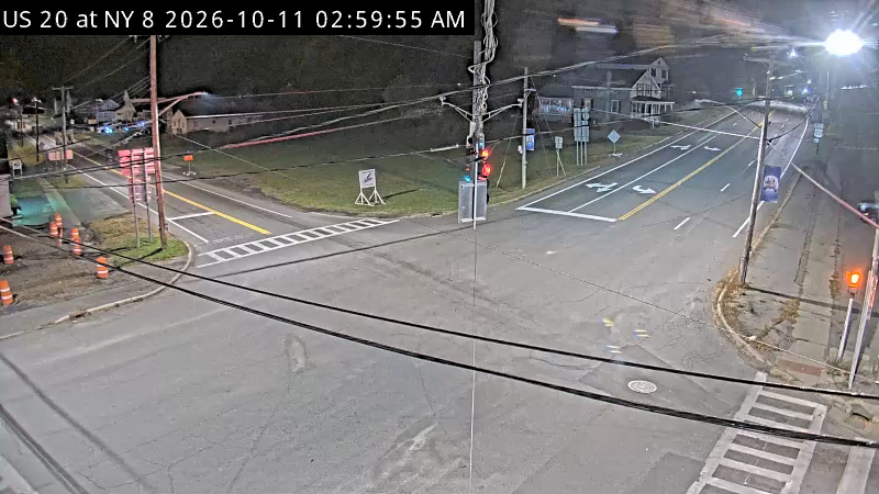 US-20 & NY 8 traffic camera, Bridgewater, New York