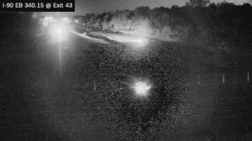 I-90 MP 340.15 EB at Interchange 43 (Manchester) traffic camera, Ontario County