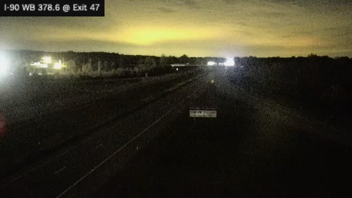 I-90 MP 378.60 WB at Interchange 47 (Leroy) traffic camera, Genesee County