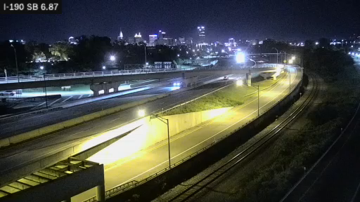 I-190 & SB South of the Peace Bridge traffic camera, Buffalo