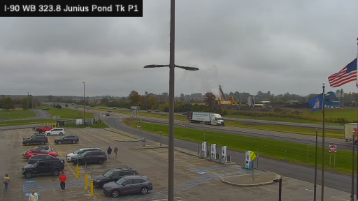 I-90 MP 323.80 WB at Junius Ponds Service Area Truck Park 1 live webcam