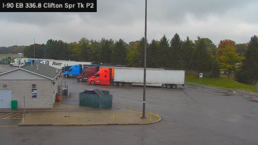 I-90 MP 336.80 EB at Clifton Springs Service Area Truck Park 2 live webcam