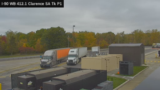 I-90 MP 412.10 WB at Clarence Service Area Truck Park 1 live webcam