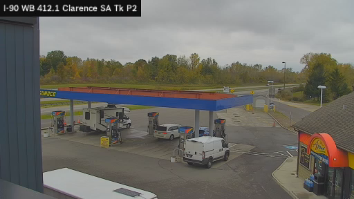 I-90 MP 412.10 WB at Clarence Service Area Truck Park 2 live webcam
