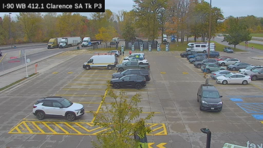 I-90 MP 412.10 WB at Clarence Service Area Truck Park 3 live webcam
