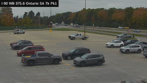 I-90 MP 375.60 WB Ontario Service Area Truck Park 1 live webcam