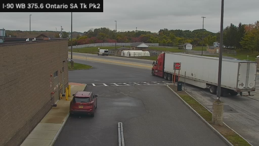 I-90 MP 375.60 WB Ontario Service Area Truck Park 2 live webcam