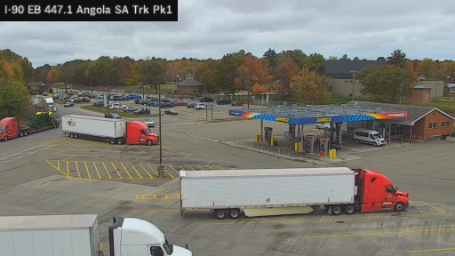 I-90 MP 447.1 EB Angola Service Area Truck Park 1 live webcam